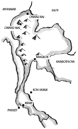 Asiatik: Karte von Thailand